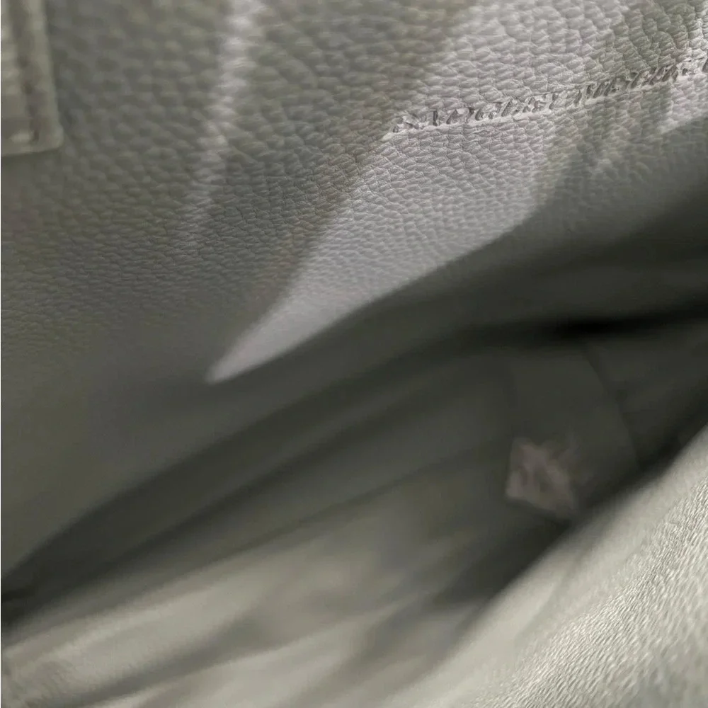 Badgley Mischka Vegan Leather Chain Linked Tote Bag with Brand Charms Silver - Picture 4 of 6